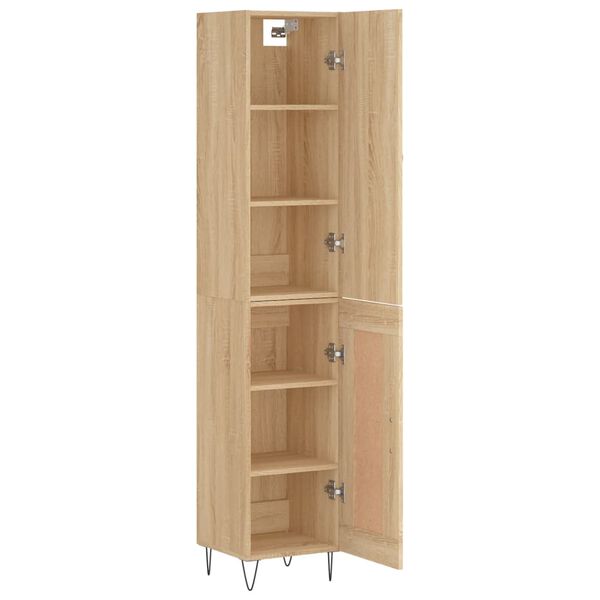 vidaXL Hoge kast 34,5x34x180 cm bewerkt hout sonoma eikenkleurig