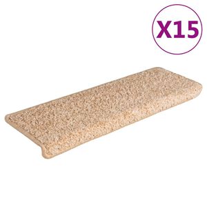 vidaXL Trapmatten 15 st 65x21x4 cm Goud Rechthoekige Rand