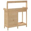 vidaXL Oppottafel met kast 110,5x45x124,5 cm massief vurenhout