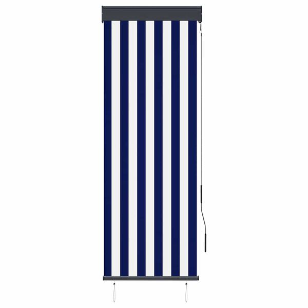 vidaXL Rolgordijn voor buiten 60x250 cm blauw en wit