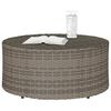 vidaXL Buiten Koffietafel Grijs &Oslash; 68 x 30 cm poly rattan