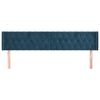 vidaXL Hoofdbord met randen 203x16x78/88 cm fluweel donkerblauw