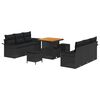 vidaXL Tuinbankenset 9 st Zwart poly rattan
