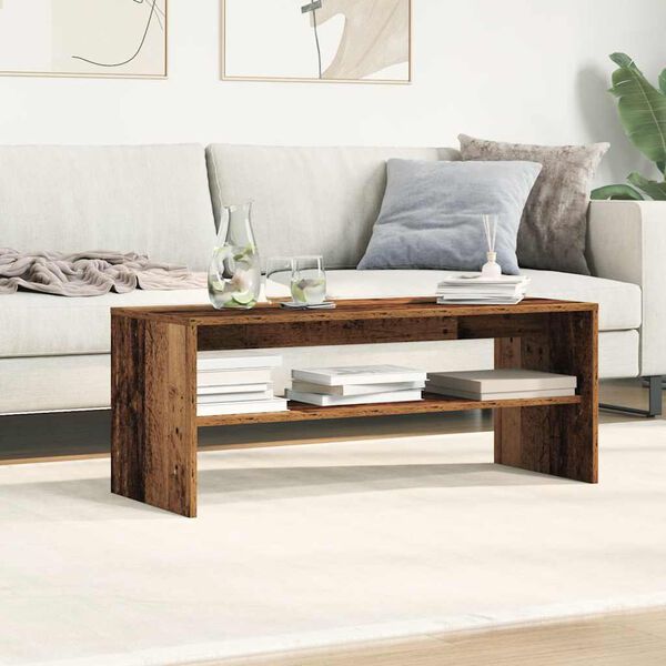 vidaXL Tv-meubel 100x40x40 cm bewerkt hout oud houtkleurig