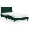 vidaXL Bedframe met LED zonder matras "Hanko" fluweel donkergroen 100x200 cm
