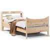 vidaXL Bedframe met hoofdbord massief grenenhout 75x190 cm