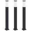 vidaXL Bolderverlichting met sensor 3 stuks 80 cm Zwart IP44