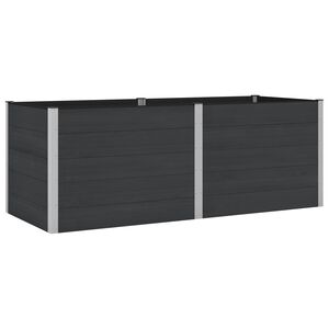 vidaXL Verhoogde plantenbak Zwart 250 x 100 x 91 cm WPC en Aluminium