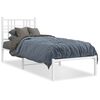 vidaXL Bedframe met hoofdbord zonder matras metaal wit 75x190 cm