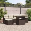 vidaXL Tuin Sofa Set met kussen met opslag 7 pcs Bruin Poly riet