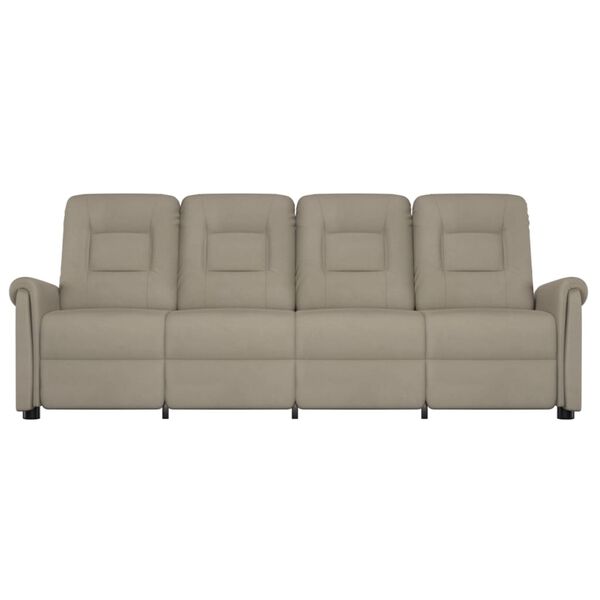 vidaXL Massagestoel 4-zits verstelbaar microvezelstof lichtgrijs