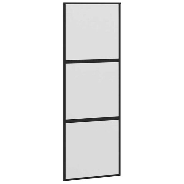 vidaXL Schuifdeur met beslag 76x205 cm gehard glas en aluminium