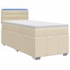 vidaXL Boxspringbed met matras Cr&egrave;mekleurig 100 x 200 cm Stof