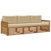 vidaXL Buiten bankenset 3 st Natuurlijk en Beige