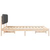 vidaXL Bedframe met Gevoerd Hoofdgedeelte Donkergrijs 140 x 200 cm