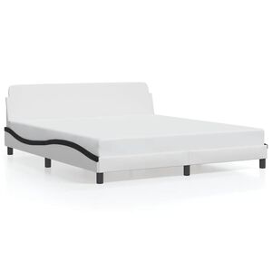 vidaXL Bedframe "Dover" kunstleer wit en zwart 180x200 cm