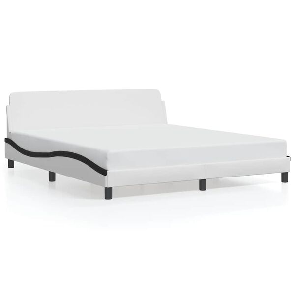 vidaXL Bedframe "Dover" kunstleer wit en zwart 180x200 cm