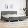 vidaXL Bedframe met matras met matras Donkergrijs 180 x 200 cm Stof
