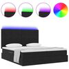 vidaXL Bed met LED-striplichten met opslag Zwart 200 x 200 cm Fluweel
