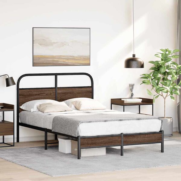 vidaXL Bedframe zonder matras bewerkt hout bruin eikenkleur 120x200 cm