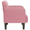 vidaXL Fauteuil met armleuningen 54 cm fluweel roze