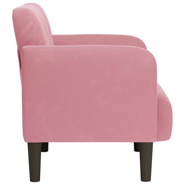 vidaXL Fauteuil met armleuningen 54 cm fluweel roze
