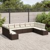 vidaXL Tuin Sofa Set met kussen 10 pcs Bruin poly rattan