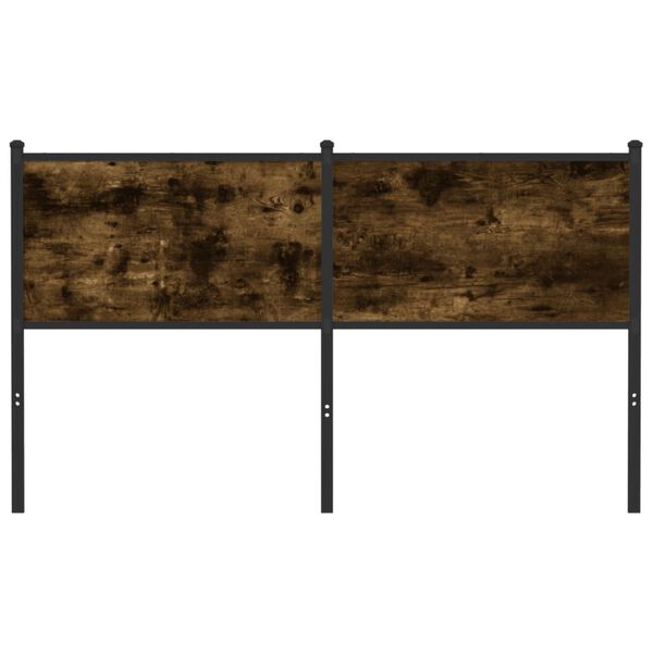 vidaXL Hoofdbord 150 cm bewerkt hout en staal gerookt eikenkleurig