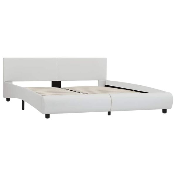 vidaXL Bedframe met LED kunstleer wit 160x200 cm
