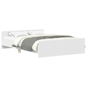 vidaXL Bedframe met hoofd- en voeteneinde wit 150x200 cm