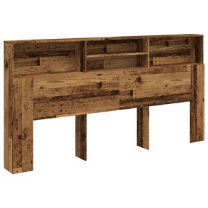 vidaXL Hoofdbordkast 200x19x103,5 cm bewerkt hout oud houtkleurig