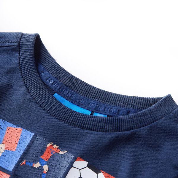 Kindershirt met lange mouwen 104 gemêleerd marineblauw
