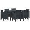 vidaXL Tuin Eetset 7 pcs Antraciet Polt riet