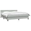 vidaXL Boxspring met matras fluweel lichtgrijs 180x210 cm
