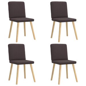 vidaXL Eetkamerstoelen 4 st stof donkerbruin