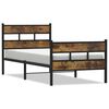 vidaXL Bedframe zonder matras metaal gerookt eikenkleurig 75x190 cm