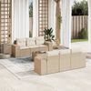 vidaXL 7-delige Loungeset met kussens poly rattan beige
