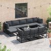 vidaXL Tuin Sofa Set 10 pcs Zwart Aluminium
