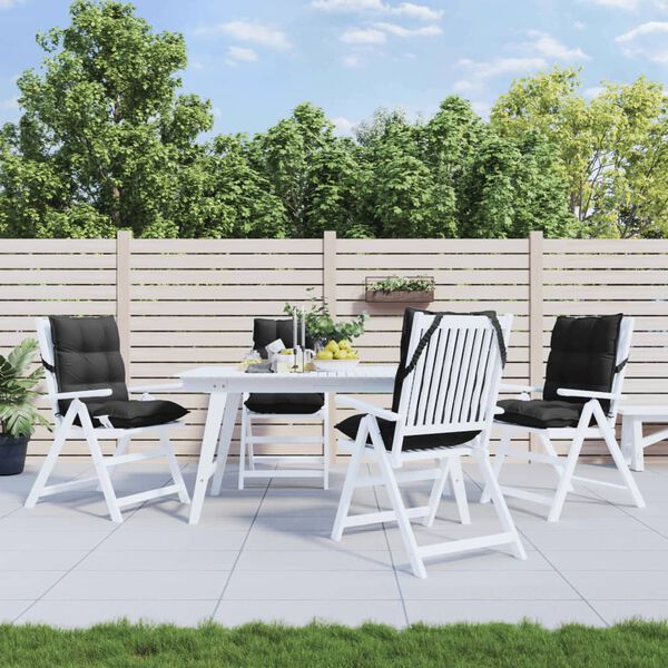 vidaXL Stoelkussens 4 st lage rug oxford stof zwart