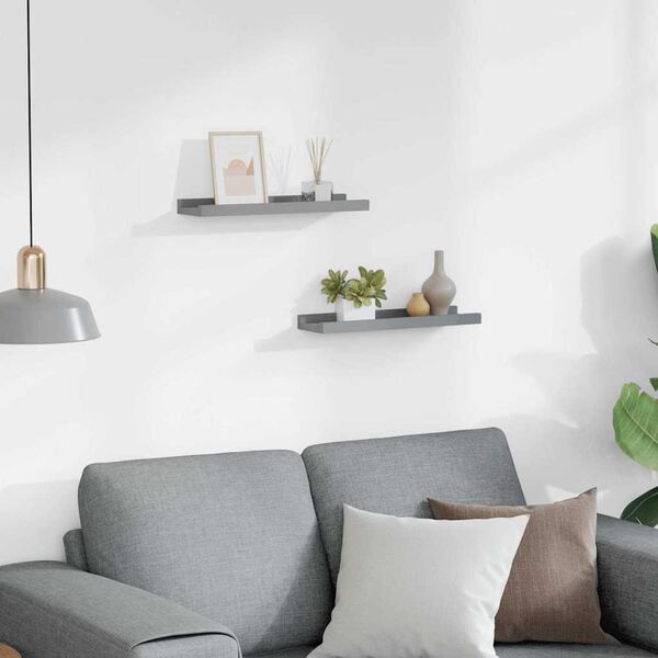 vidaXL Fotoplanken 2 st 40x9x3 cm MDF grijs