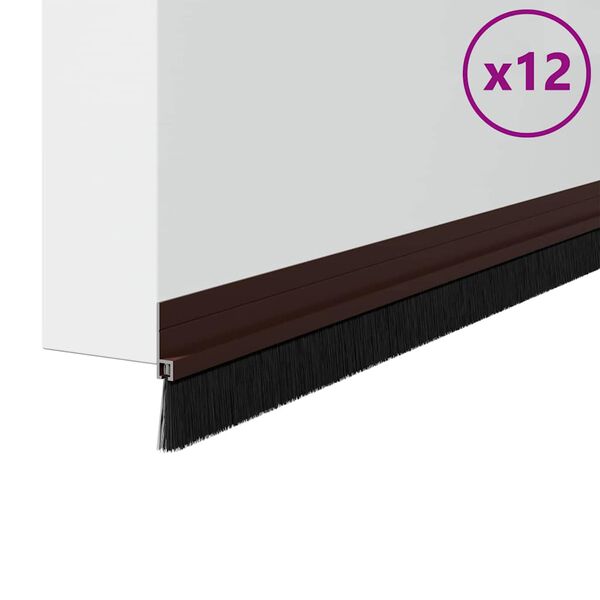 vidaXL Zelfklevende Deurborstels 12 pcs Bruin 100 cm