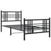 vidaXL Bedframe met hoofd- en voeteneinde metaal zwart 90x200 cm