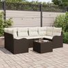 vidaXL Tuin Sofa Set 7 pcs Bruin en Cr&egrave;me Poly rattan, staal en glas