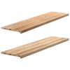 vidaXL Vensterbanken 2 st onbehandeld 160x40x2 cm massief eikenhout