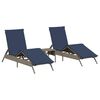 vidaXL Ligbedden 2 st met tafel poly rattan grijs (alleen VS)