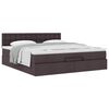vidaXL Ottoman bed met matras 160x200cm stof donkerbruin
