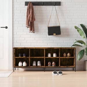 vidaXL Schoenenkast 131x35x50 cm bewerkt hout gerookt eikenkleurig