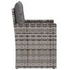 vidaXL Tuinstoel met kussens poly rattan grijs
