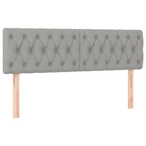 vidaXL Hoofdborden 160x7x78/88 cm stof lichtgrijs