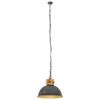 vidaXL Hanglamp industrieel rond E27 32 cm massief mangohout grijs
